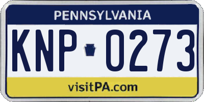 PA license plate KNP0273