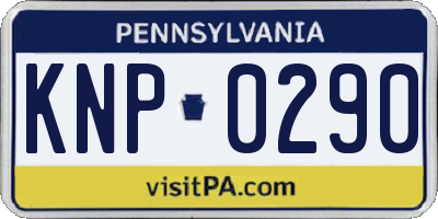 PA license plate KNP0290