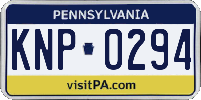 PA license plate KNP0294