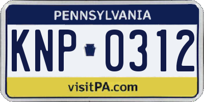 PA license plate KNP0312