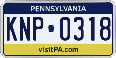 PA license plate KNP0318