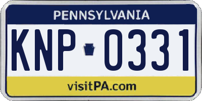 PA license plate KNP0331