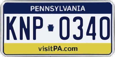 PA license plate KNP0340