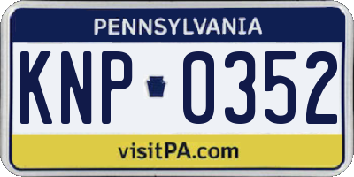 PA license plate KNP0352
