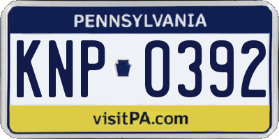 PA license plate KNP0392