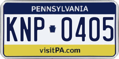 PA license plate KNP0405