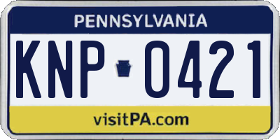 PA license plate KNP0421