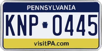 PA license plate KNP0445