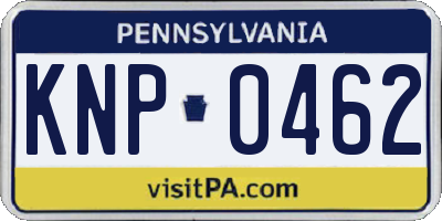 PA license plate KNP0462