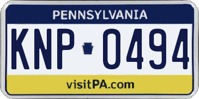 PA license plate KNP0494