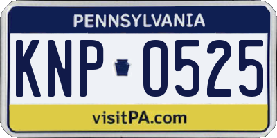 PA license plate KNP0525