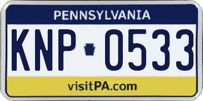 PA license plate KNP0533