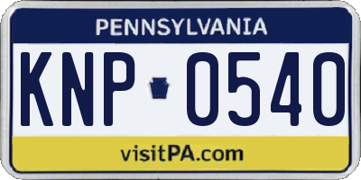 PA license plate KNP0540