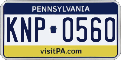 PA license plate KNP0560