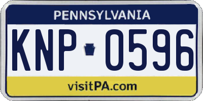PA license plate KNP0596