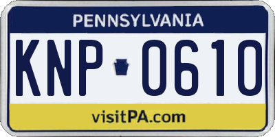 PA license plate KNP0610