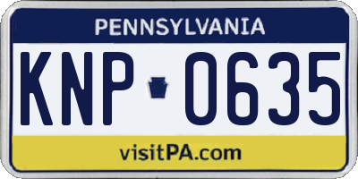 PA license plate KNP0635