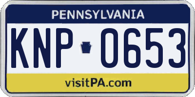 PA license plate KNP0653