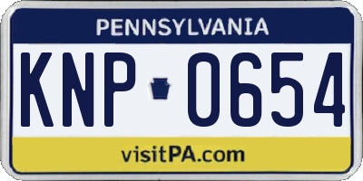PA license plate KNP0654