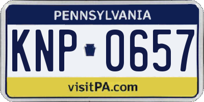 PA license plate KNP0657