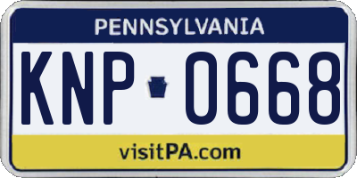 PA license plate KNP0668