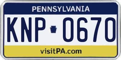 PA license plate KNP0670