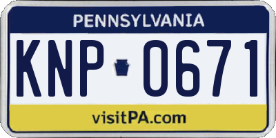 PA license plate KNP0671