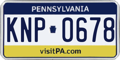 PA license plate KNP0678