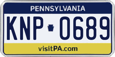 PA license plate KNP0689