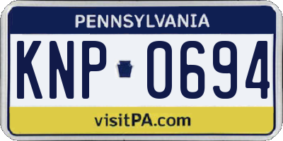 PA license plate KNP0694