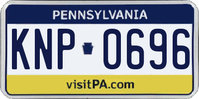 PA license plate KNP0696