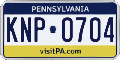 PA license plate KNP0704