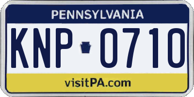 PA license plate KNP0710