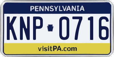 PA license plate KNP0716