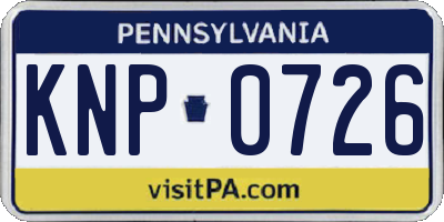 PA license plate KNP0726