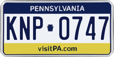 PA license plate KNP0747