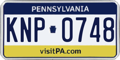 PA license plate KNP0748