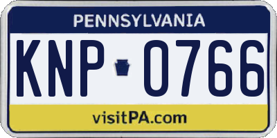 PA license plate KNP0766