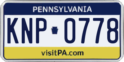 PA license plate KNP0778