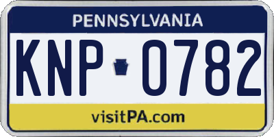 PA license plate KNP0782