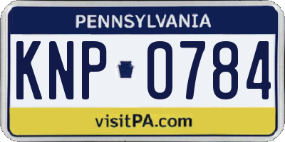 PA license plate KNP0784
