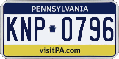 PA license plate KNP0796