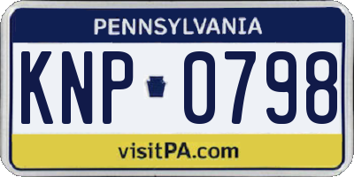 PA license plate KNP0798