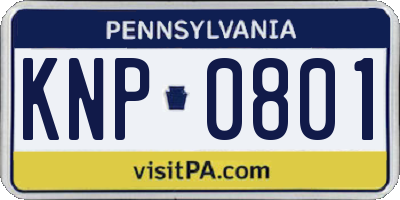 PA license plate KNP0801