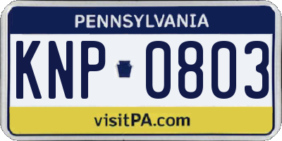 PA license plate KNP0803