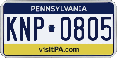 PA license plate KNP0805