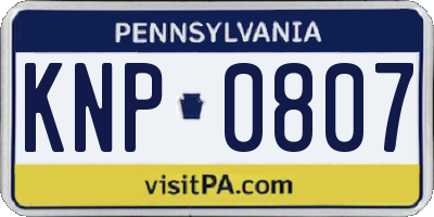 PA license plate KNP0807