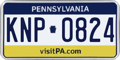 PA license plate KNP0824