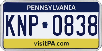 PA license plate KNP0838