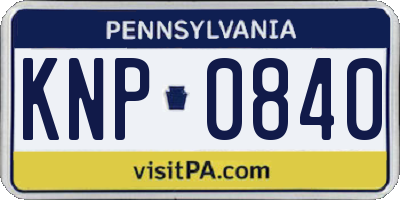PA license plate KNP0840